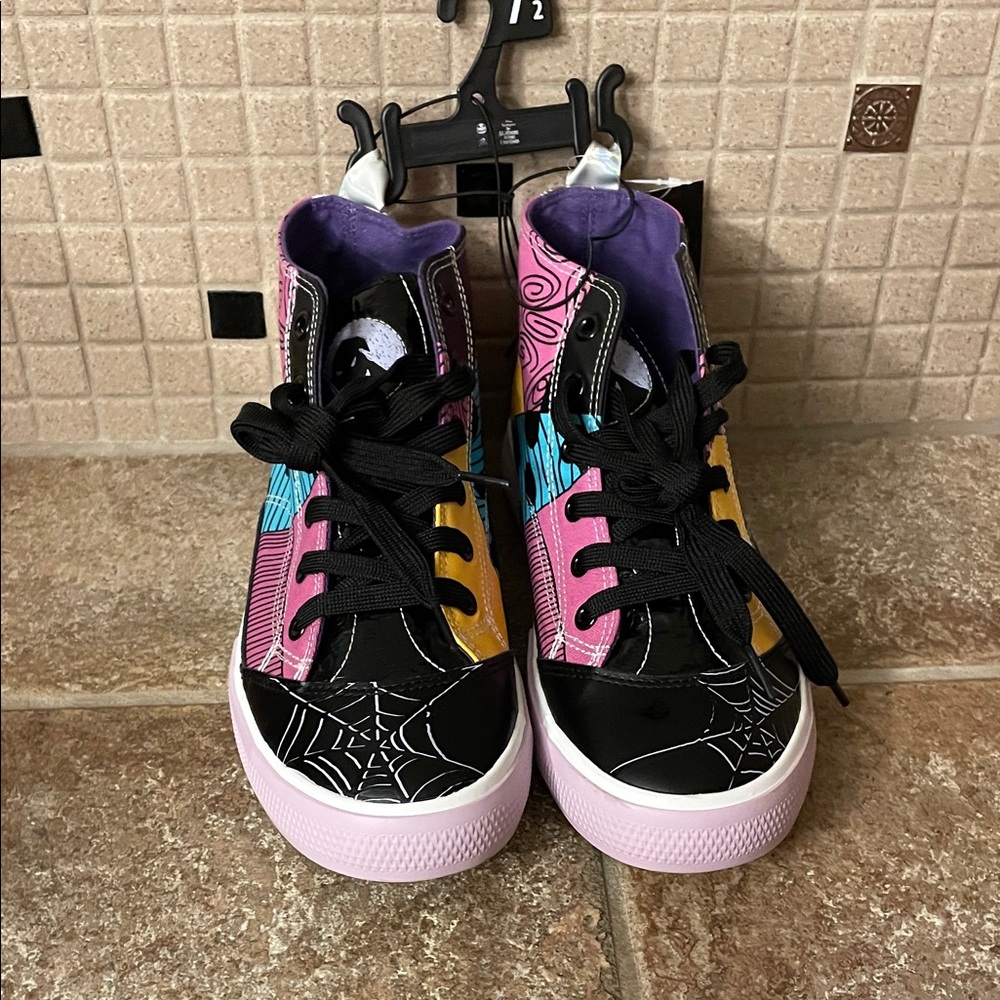 Disney Black and Pink Kids High-Top Sneakers- Nightmare before Christmas